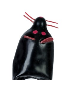 CONDOMERIE PRESERVATIVO DECORATIVO PINTADO A MANO RATAN NEGRO