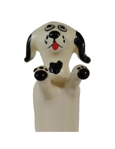 CONDOMERIE PRESERVATIVO DECORATIVO PINTADO A MANO PERRO BLANCO FELIZ