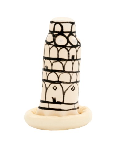 CONDOMERIE PRESERVATIVO DECORATIVO PINTADO A MANO TORRE DE PISA