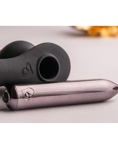 ROCKS OFF RO ZEN RRO PLUG ANAL CON ANILLO VIBRADOR PARA EL PENE NEGRO