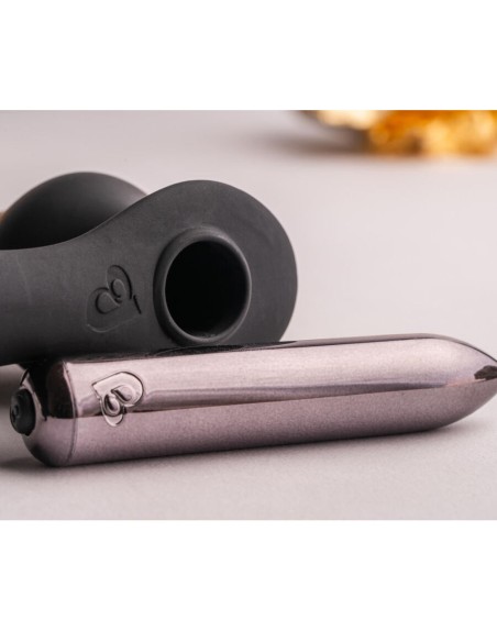 ROCKS OFF RO ZEN RRO PLUG ANAL CON ANILLO VIBRADOR PARA EL PENE NEGRO