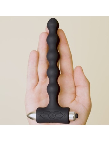 ROCKS OFF PETITE SENSATIONS PEARLS PLUG ANAL VIBRADOR NEGRO