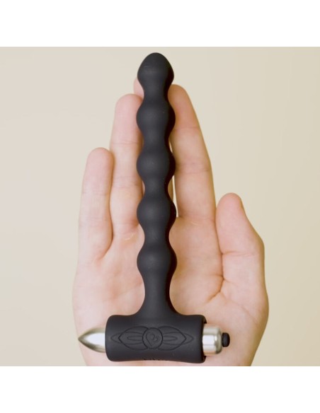 ROCKS OFF PETITE SENSATIONS PEARLS PLUG ANAL VIBRADOR NEGRO