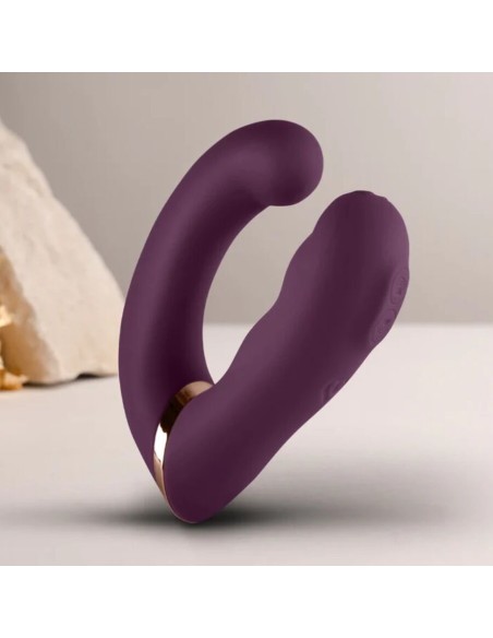 ROCKS OFF GEMINI VIBRADOR DUAL PUNTO G Y ESTIMULADOR CLATORIS MORADO