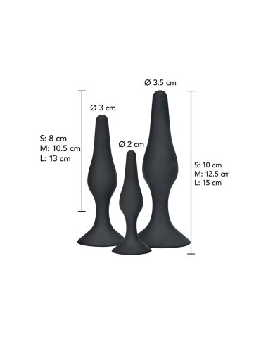 TOYJOY ANAL PLAY CURVY COMPANIONS PLUG ANAL 3 PIEZAS NEGRO