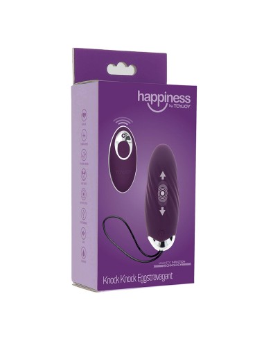 TOYJOY HAPPINESS KNOCK KNOCK EGGSTAVAGANT VIBRADOR CON CONTROL REMOTO MORADO