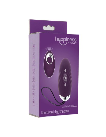 TOYJOY HAPPINESS KNOCK KNOCK EGGSTAVAGANT VIBRADOR CON CONTROL REMOTO MORADO