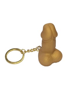 DIABLO PICANTE SILBATO LLAVERO CON FORMA DE PENE DORADO