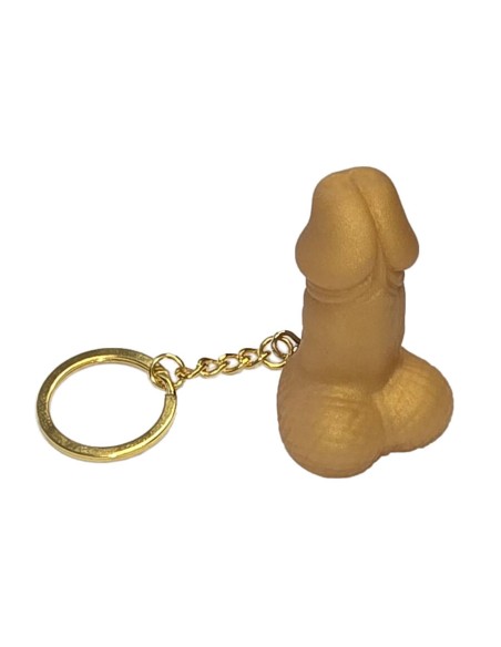 DIABLO PICANTE SILBATO LLAVERO CON FORMA DE PENE DORADO