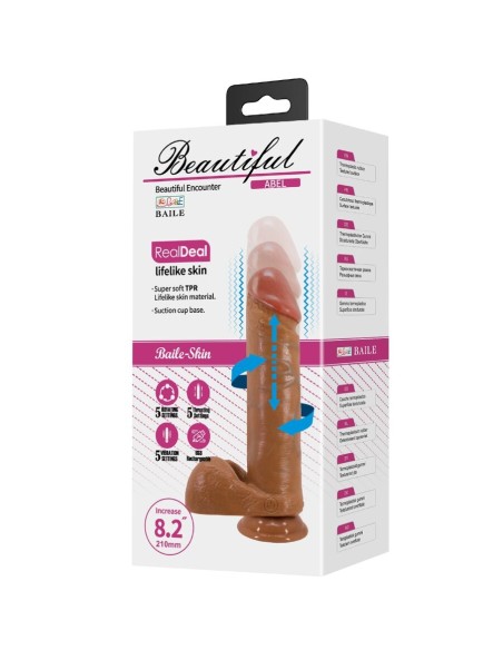 BAILE ABEL DILDO REALASTICO 21 CM MULATO