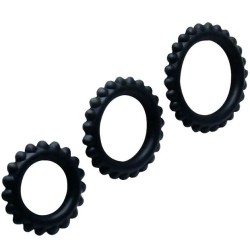BAILE TITAN SET 3PCS COCK RING BLACK 28 24 19 CM