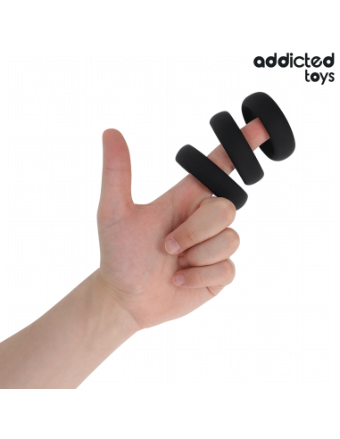 ADDICTED TOYS SET DE ANILLOS SILICONA PLANOS