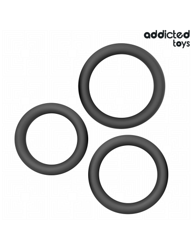 ADDICTED TOYS SET DE ANILLOS SILICONA PLANOS