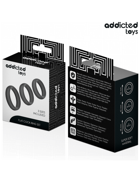 ADDICTED TOYS SET DE ANILLOS SILICONA PLANOS ADDICTED TOYS SET DE ANILLOS SILICONA PLANOS