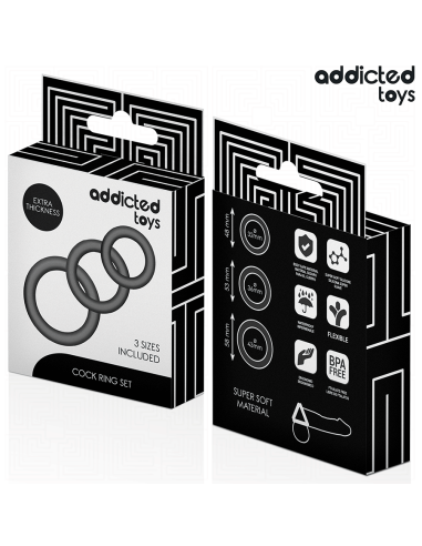 ADDICTED TOYS SET DE ANILLOS SILICONA MODELO 1