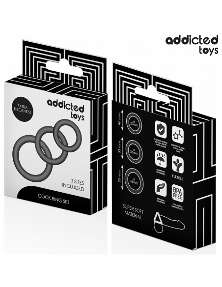 ADDICTED TOYS SET DE ANILLOS SILICONA MODELO 1