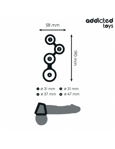 ADDICTED TOYS ANILLO PARA EL PENE CON DIVISORES PARA TESTACULOS