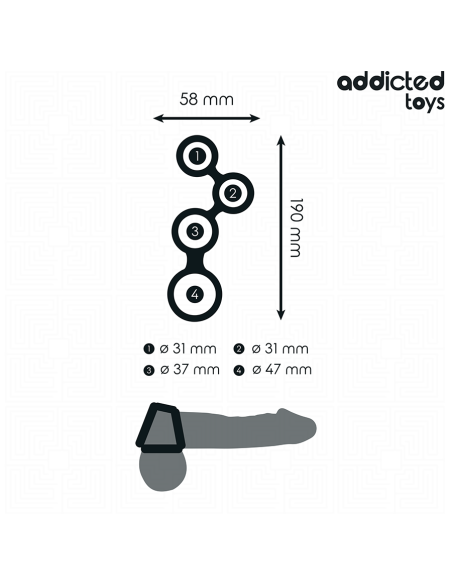 ADDICTED TOYS ANILLO PARA EL PENE CON DIVISORES PARA TESTACULOS