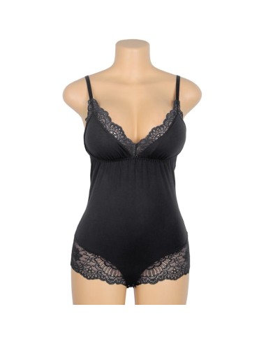 SUBBLIME TEDDY DETALLE ENCAJE FLORAL NEGRO L XL