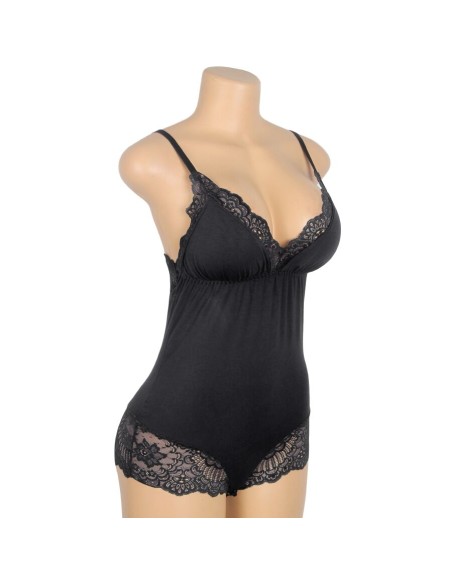 SUBBLIME TEDDY DETALLE ENCAJE FLORAL NEGRO L XL