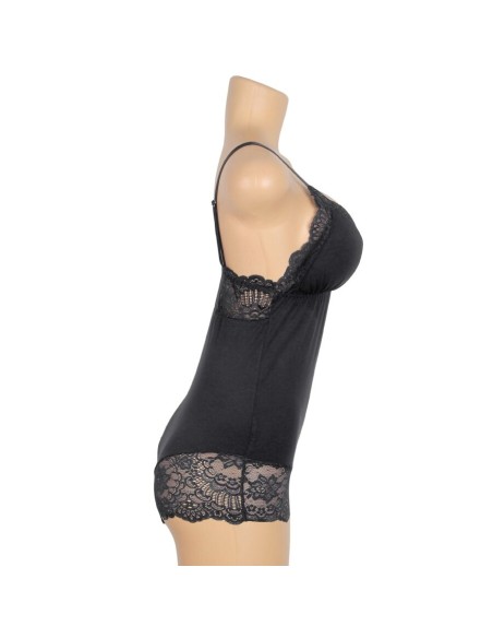 SUBBLIME TEDDY DETALLE ENCAJE FLORAL NEGRO L XL
