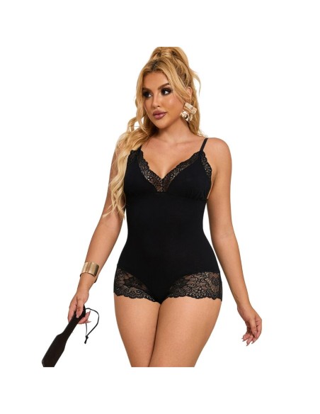 SUBBLIME TEDDY DETALLE ENCAJE FLORAL NEGRO S M