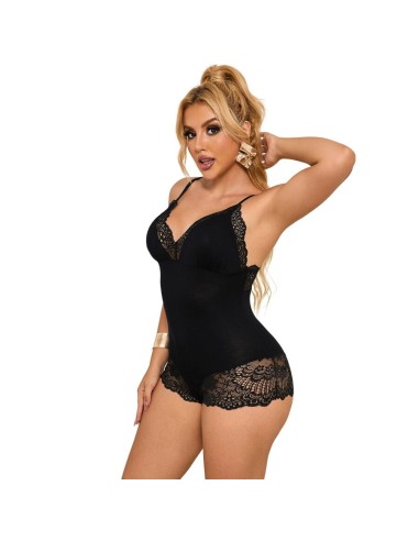 SUBBLIME TEDDY DETALLE ENCAJE FLORAL NEGRO S M