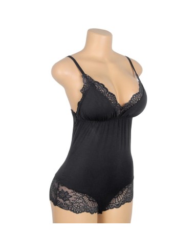 SUBBLIME TEDDY DETALLE ENCAJE FLORAL NEGRO S M