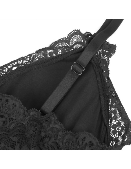 SUBBLIME TEDDY DETALLE ENCAJE FLORAL NEGRO S M