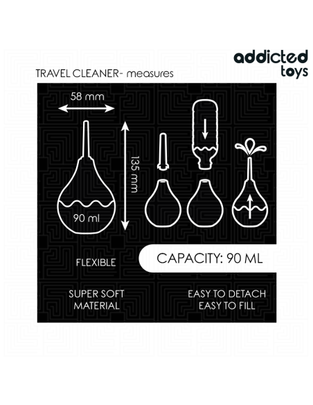 ADDICTED TOYS LIMPIADOR ANAL DE VIAJE TALLA S 90 ML ADDICTED TOYS LIMPIADOR ANAL DE VIAJE TALLA S 90 ML