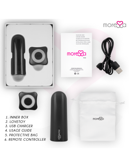 MORESSA NIX POTENTE VIBRADOR MULTI JUEGOS CONTROL REMOTO NEGRO