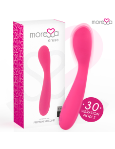 MORESSA DRUSO MASAJEADOR DUO PUNTO G Y SUERO PELVICO PREMIUM SILICONE RECARGABLE
