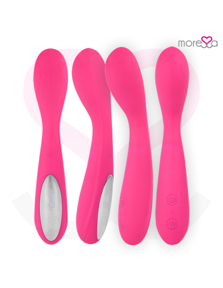 MORESSA DRUSO MASAJEADOR DUO PUNTO G Y SUERO PELVICO PREMIUM SILICONE RECARGABLE