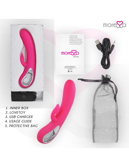 MORESSA DUSTIN ONDAS ESTIMULADORAS CLITORIAL Y POTENTE VIBRACIAN PREMIUM SILICONE RECARGABLE