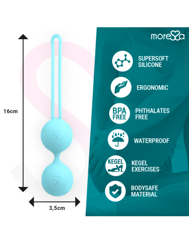 MORESSA OSIAN TWO ENTRENAMIENTO SUELO PELVICO 101gr PREMIUM SILICONA TURQUESA