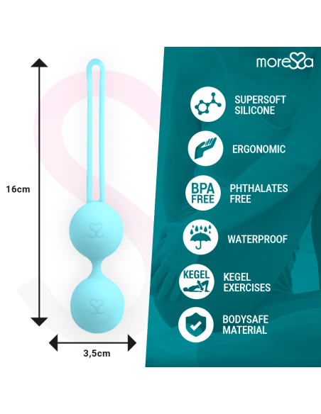 MORESSA OSIAN TWO ENTRENAMIENTO SUELO PELVICO 101gr PREMIUM SILICONA TURQUESA