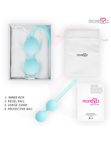 MORESSA OSIAN THREE ENTRENAMIENTO SUELO PELVICO 85 gr PREMIUM SILICONA TURQUESA