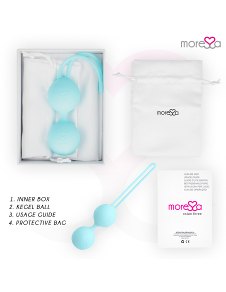MORESSA OSIAN THREE ENTRENAMIENTO SUELO PELVICO 85 gr PREMIUM SILICONA TURQUESA