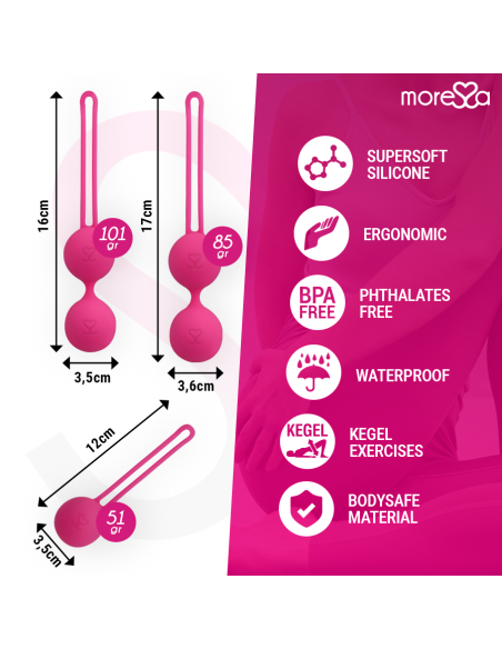 MORESSA OSIAN SET PREMIUM SILICONA ROSA Osian One 51 g Osian Two 101 g Osian Three 85 g