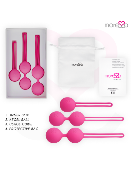 MORESSA OSIAN SET PREMIUM SILICONA ROSA Osian One 51 g Osian Two 101 g Osian Three 85 g