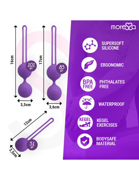 MORESSA OSIAN SET Osian One 51 Gr Osian Two 101 Gr Osian Three 85 gr PREMIUM SILICONA LILA