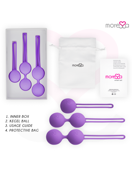 MORESSA OSIAN SET Osian One 51 Gr Osian Two 101 Gr Osian Three 85 gr PREMIUM SILICONA LILA