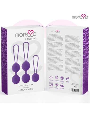 MORESSA OSIAN SET Osian One 51 Gr Osian Two 101 Gr Osian Three 85 gr PREMIUM SILICONA LILA
