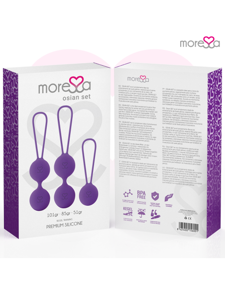 MORESSA OSIAN SET Osian One 51 Gr Osian Two 101 Gr Osian Three 85 gr PREMIUM SILICONA LILA