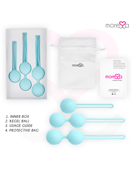 MORESSA OSIAN SET Osian One 51 Gr Osian Two 101 Gr Osian Three 85 gr PREMIUM SILICONA TURQUESA