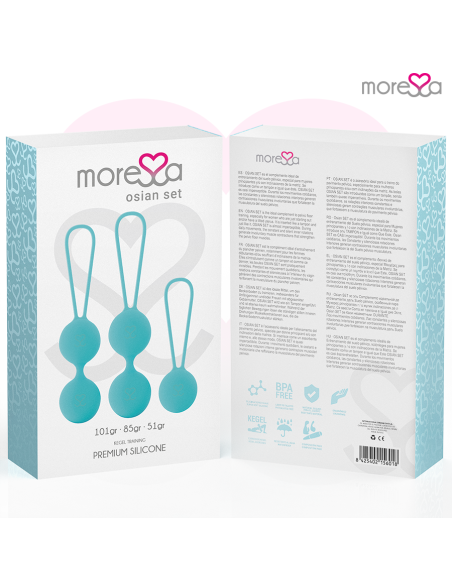 MORESSA OSIAN SET Osian One 51 Gr Osian Two 101 Gr Osian Three 85 gr PREMIUM SILICONA TURQUESA