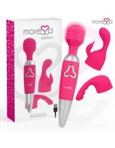 MORESSA ODILON WAND POTENTE MOTOR MAS DOS CABEZALES PREMIUM SILICONE RECARGABLE