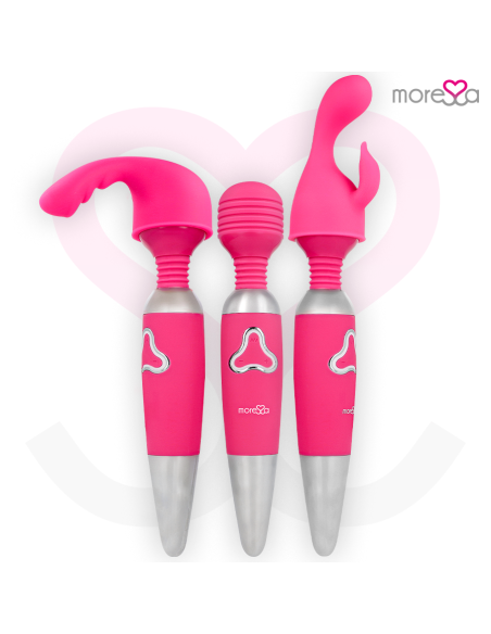 MORESSA ODILON WAND POTENTE MOTOR MAS DOS CABEZALES PREMIUM SILICONE RECARGABLE