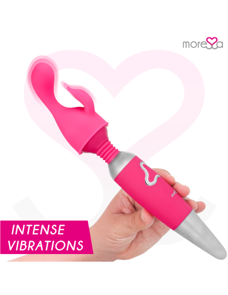 MORESSA ODILON WAND POTENTE MOTOR MAS DOS CABEZALES PREMIUM SILICONE RECARGABLE