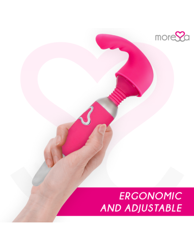 MORESSA ODILON WAND POTENTE MOTOR MAS DOS CABEZALES PREMIUM SILICONE RECARGABLE